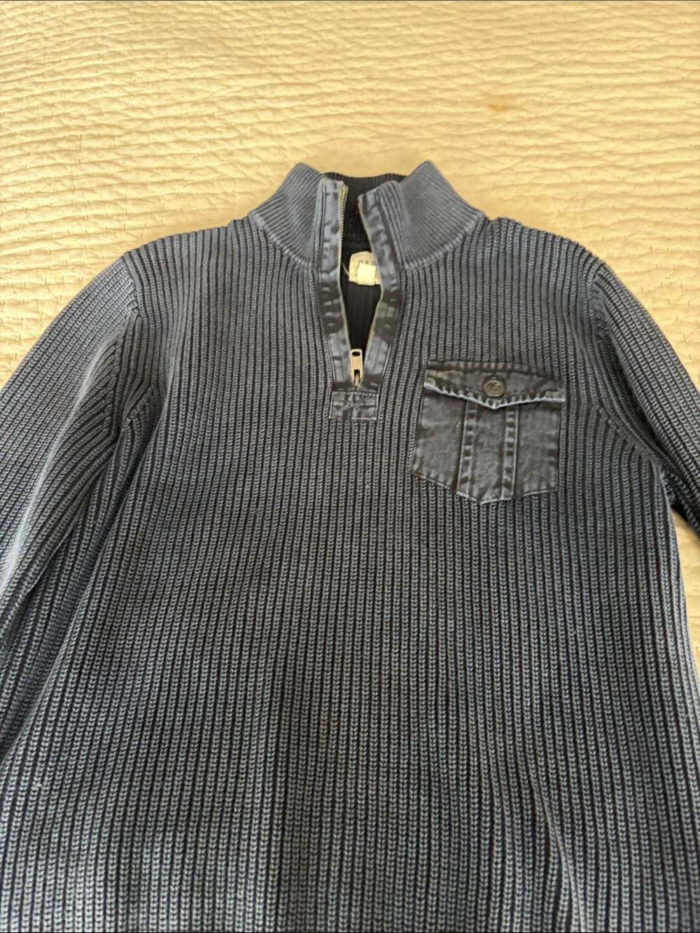 Gap Quarter-Zip Ribbed Women's Sweater - Slate Blue